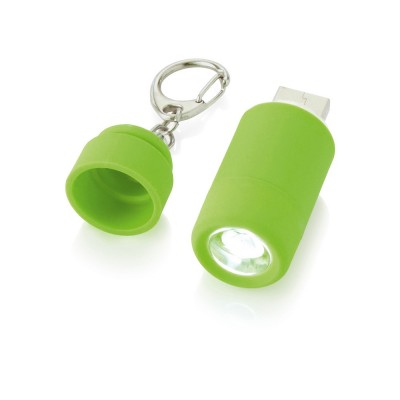 Купить Мини-фонарь Avior с зарядкой от USB, зеленый с нанесением