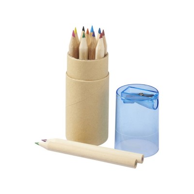 Купить Набор карандашей 12 единиц, натуральный/голубой с нанесением