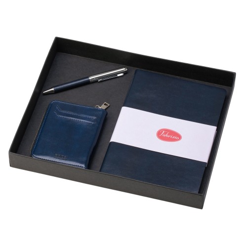 Купить Подарочный набор Fabrizio Large, темно-синий с нанесением логотипа