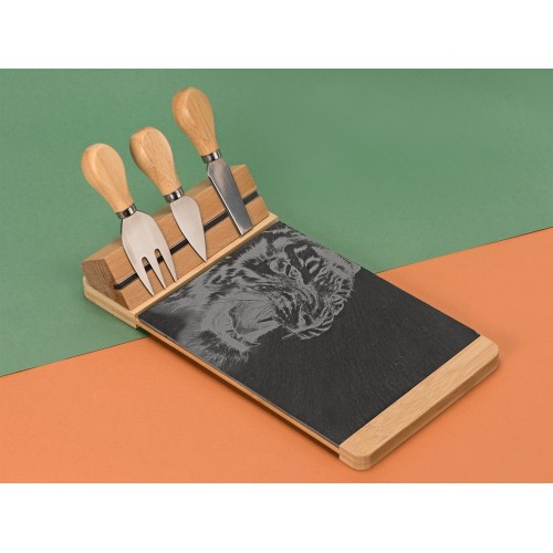 Купить Набор для сыра из сланцевой доски и ножей Bamboo collection Taleggio (Р) с нанесением логотипа
