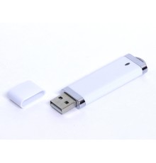 USB-флешка промо на 128 Гб прямоугольной классической формы, белый