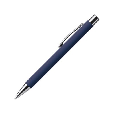 Купить Ручка металлическая шариковая DOVER с покрытием софт-тач, темно-синий с нанесением логотипа