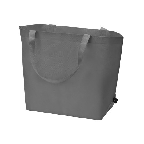 Купить Сумка Reviver с донной складкой из нетканого переработанного материала RPET, серый с нанесением логотипа