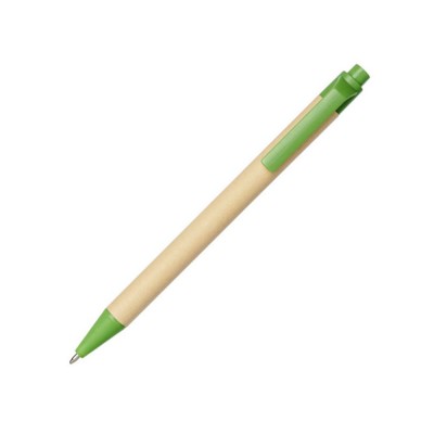 Купить Шариковая ручка Berk из переработанного картона и кукурузного пластика, натуральный/зеленый с нанесением
