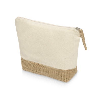 Купить Косметичка Jute из хлопка и джута, натуральный с нанесением логотипа