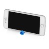 Купить Ручка пластиковая шариковая трехгранная Nook с подставкой для телефона в колпачке, голубой/белый с нанесением логотипа