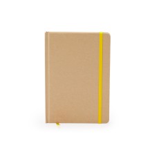 Блокнот А5 ESTELA с контрастной резинкой, бежевый/желтый