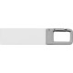 Купить Флеш-карта USB 2.0 16 Gb с карабином Hook, белый/серебристый с нанесением логотипа