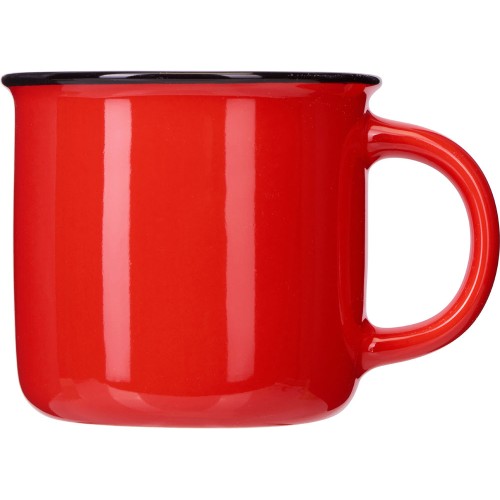 Купить Кружка с каймой Countryside M, красный 410ml с нанесением логотипа