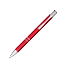 Кнопочная шариковая ручка Moneta из анодированного алюминия, черные чернила, красный