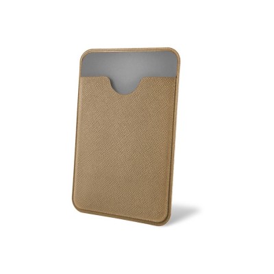Чехол-картхолдер Favor на клеевой основе на телефон для пластиковых карт и и карт доступа, бежевый