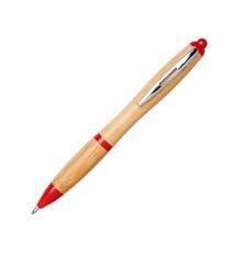 Шариковая ручка Nash из бамбука, натуральный/красный