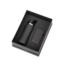 Подарочный набор с бутылкой для воды и повербанком С2, 10000 mAh, черный