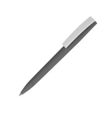 Ручка пластиковая soft-touch шариковая Zorro, серый/белый
