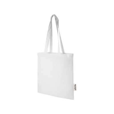 Эко-сумка Madras объемом 7 л из переработанного хлопка плотностью 140 г/м2, белый