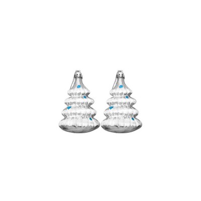 Купить Новогоднее подвесное украшение Ёлочки в серебре из полистирола, набор из 2 шт / 8,6x5,8x3,2см с нанесением логотипа