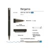 Купить Ручка Bergamo шариковая автоматическая, черный металлический корпус, 0.7 мм, синяя с нанесением логотипа