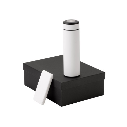 Купить Подарочный набор с термосом и повербанком С2, белый с нанесением логотипа