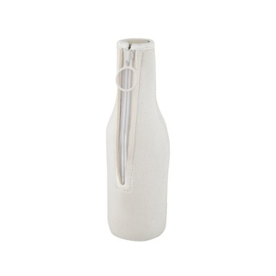 Купить Fris Рукав-держатель для бутылок из переработанного неопрена , белый с нанесением логотипа
