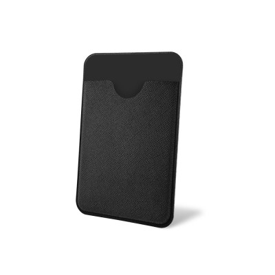 Купить Чехол-картхолдер Favor на клеевой основе на телефон для пластиковых карт и и карт доступа, черный с нанесением логотипа