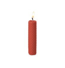 Свеча из вощины 3 х 12,5 см с деревянным ярлыком, красный