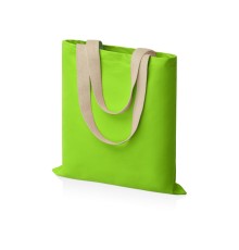 Сумка для шопинга Steady из хлопка с парусиновыми ручками, 260 г/м2, зеленое яблоко