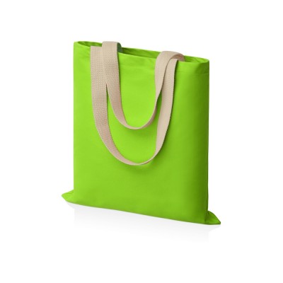 Купить Сумка для шопинга Steady из хлопка с парусиновыми ручками, 260 г/м2, зеленое яблоко с нанесением логотипа