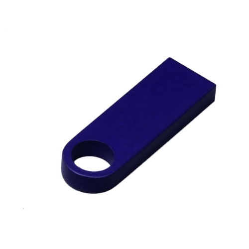 Купить USB 2.0-флешка на 4 Гб с мини чипом и круглым отверстием, синий с нанесением логотипа