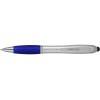 Купить Ручка-стилус шариковая Nash, серебристый/синий с нанесением логотипа