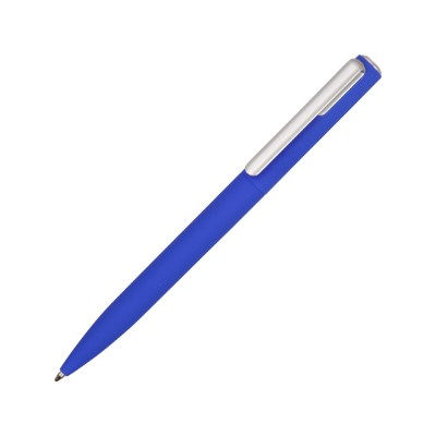 Купить Ручка шариковая пластиковая Bon с покрытием soft touch, синий с нанесением логотипа
