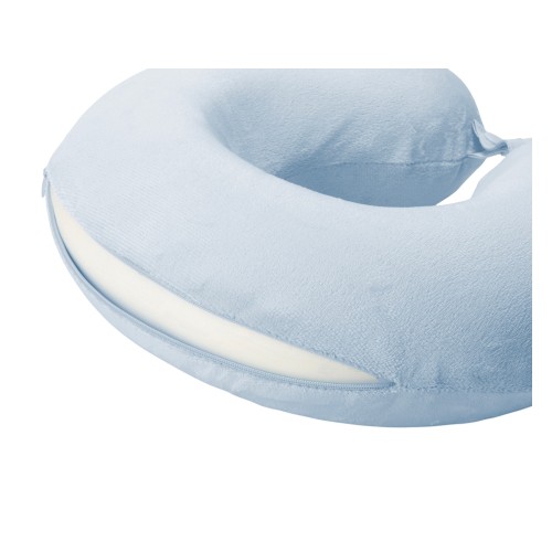 Купить Подушка Basic из микрофибры с эффектом памяти U-shape, небесно голубой NEW с нанесением логотипа