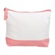 Купить Косметичка хлопковая Cotton, белый/пыльно-розовый с нанесением логотипа