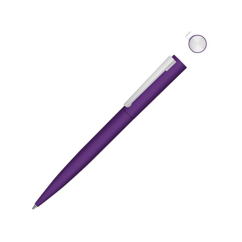 Купить Металлическая шариковая ручка soft touch Brush gum, фиолетовый с нанесением логотипа Купить Металлическая шариковая ручка soft touch Brush gum, фиолетовый с нанесением логотипа