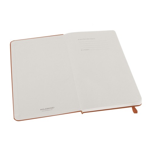 Купить Записная книжка Moleskine Classic (в линейку) в твердой обложке, Large (13х21см), оранжевый коралл с нанесением логотипа