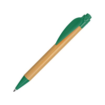 Купить Ручка шариковая Листок, бамбук/зеленый с нанесением