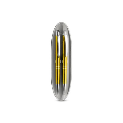 Купить 11050. Ball pen and mechanical pencil set, желтый с нанесением логотипа