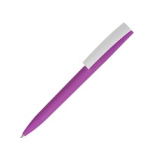 Ручка пластиковая soft-touch шариковая Zorro, фиолетовый/белый