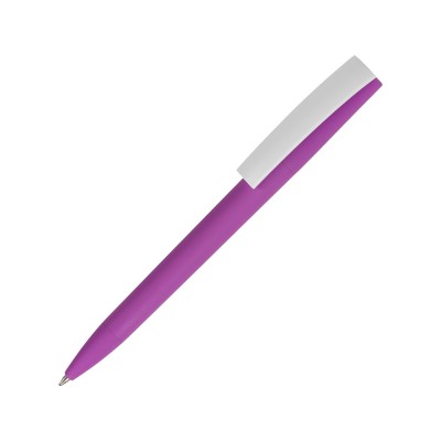 Купить Ручка пластиковая soft-touch шариковая Zorro, фиолетовый/белый с нанесением