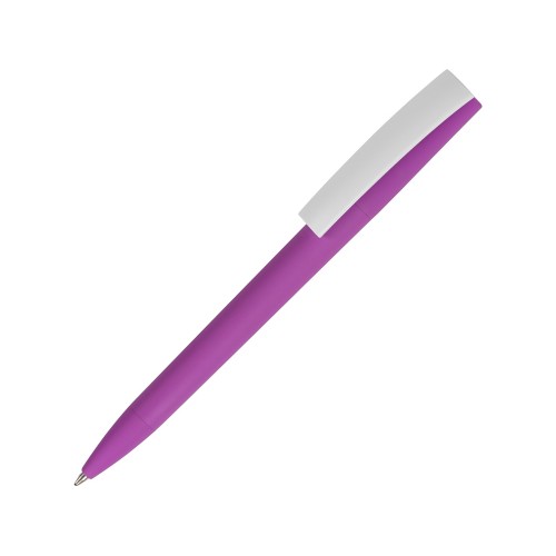 Купить Ручка пластиковая soft-touch шариковая Zorro, фиолетовый/белый с нанесением логотипа