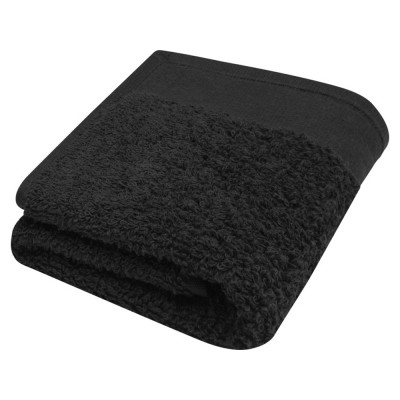 Купить Хлопковое полотенце для ванной Chloe 30x50 см плотностью 550 г/м2, черный с нанесением логотипа