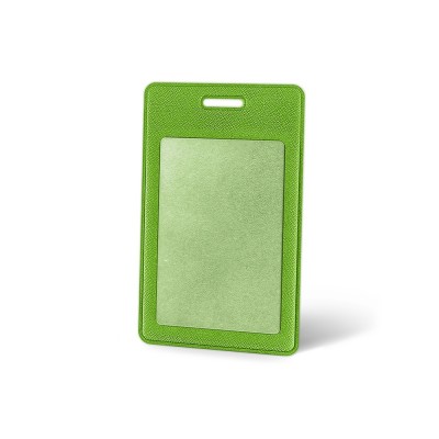 Купить Вертикальный карман из экокожи для карты Favor, зеленое яблоко с нанесением логотипа