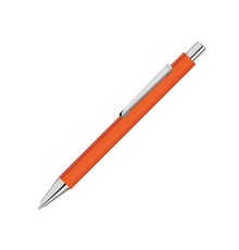Ручка шариковая металлическая Pyra soft-touch с зеркальной гравировкой, оранжевый