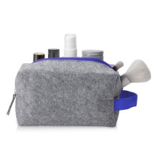 Косметичка из РПЕТ фетра с ручкой Felt, серый с синим
