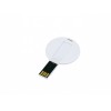 Купить USB-флешка на 8 Гб в виде пластиковой карточки круглой формы, белый с нанесением логотипа