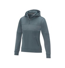 Женский свитер анорак Sayan на молнии на половину длины с капюшоном, steel grey