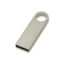 USB 2.0-флешка на 16 Гб с мини чипом и круглым отверстием, серебристый