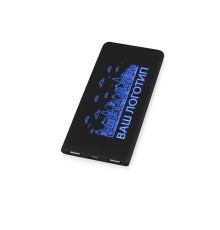 Портативное зарядное устройство с синей подсветкой логотипа Faros, soft-touch, 4000 mAh (P)