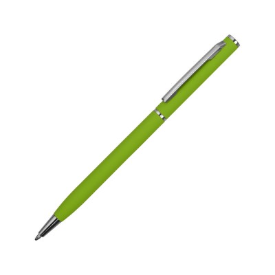 Купить Ручка металлическая шариковая Атриум с покрытием софт-тач, зеленое яблоко с нанесением логотипа