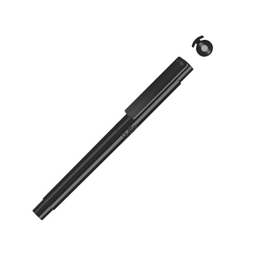 Купить Капиллярная ручка в корпусе из переработанного материала rPET RECYCLED PET PEN PRO FL, черный с серебристым с нанесением логотипа