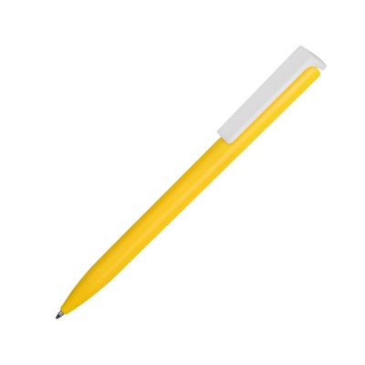 Купить Ручка пластиковая шариковая Fillip, желтый/белый с нанесением логотипа